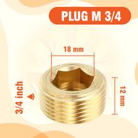 Gambar Plug Thread Male Tutup Pipa Kuningan 1' 1/2' 1/4' 1/8' 3/4 3/8' dari XIN LIFA undefined 4 Tokopedia