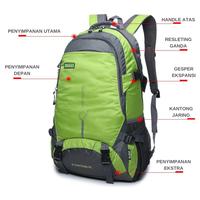 Gambar Techdoo 45L Tas Gunung Hiking Climbing Travelling Backpack TRG02 - Biru dari Techdoo undefined 3 Tokopedia