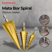 Gambar Mata Bor Spiral Titanium Coated Mata Bor Spiral Pagoda 3 Pcs Gold dari fathir allshop undefined 1 Tokopedia