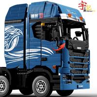 Gambar YC-22013 Blue Full Trailer MOC Truck Model Set 2651pcs Building dari Toys Exclusive undefined 5 Tokopedia