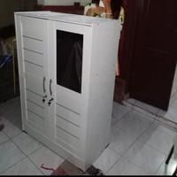 Gambar lemari pakaian 2 pintu kaca transparan dari PJE BALI RETAIL undefined 5 Tokopedia