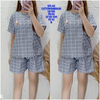 Gambar Setelan baju tidur wanita lengan pendek dewasa piyama kancing Import - A dari Bestdressed.id undefined 2 Tokopedia