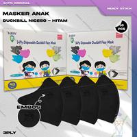 Gambar Masker Anak Duckbil NICESO 3Ply isi 50Pcs Warna Hitam Black Duckbill - DBANK NICSO HTM dari SUHU undefined 1 Tokopedia