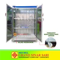 Gambar Rak piring aluminium 2 pintu kaca - 80 cm dari GRAND SINAR SARI undefined 3 Tokopedia