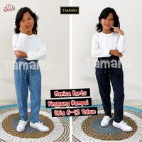 Gambar dn-- Monica Pants Jeans Anak Pinggang Rempel Usia 6-12 Tahun Tamaro - Size M, Biru Snow dari aldi_warehouse@ undefined 1 Tokopedia