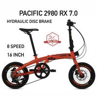 Gambar Sepeda Lipat 16" Pacific 2980 RX 7.0 8 Speed Hydraulic Disc Brake New - Merah dari Toko Sepeda Majuroyal undefined 1 Tokopedia