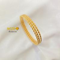 Gambar Gelang Keroncong Wanita Set Isi 3 Lapis Emas Aksesoris Perhiasan - 60 MM dari Noin Accessories Offcial Store undefined 3 Tokopedia