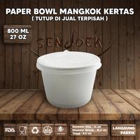 Gambar PAPER BOWL + TUTUP ALL SIZE | PAPER RICE BOWL | MANGKUK KERTAS PUTIH - 360ML, BOWL+TUTUP dari Sendoek undefined 5 Tokopedia