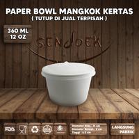 Gambar PAPER BOWL + TUTUP ALL SIZE | PAPER RICE BOWL | MANGKUK KERTAS PUTIH - 360ML, BOWL+TUTUP dari Sendoek undefined 2 Tokopedia