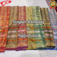 Gambar kain songket palembang (songket + selendang). songket palembang murah dari SYIFA JAYA TEXTILE undefined 2 Tokopedia