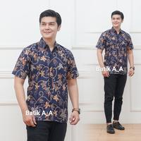 Gambar Kemeja Batik Pria Lengan Pendek Modern Terbaru M L XL XXL 3L 4L 5L - BINTANG JAYA, 7L dari Batik A A Pekalongan undefined 4 Tokopedia