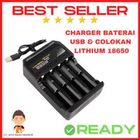 Gambar Charger Baterai USB Lithium 18650 4 Slot Colokan 2A 4.2v Fast Charging - USB 4 Slot, 18650 dari Jaya Indah Makmur Tokopedia undefined 1 Tokopedia