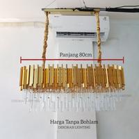 Gambar Lampu Gantung Kristal Panjang 80cm 8l gold mewah meja makan dari DEKORASI LIGHTING undefined 3 Tokopedia