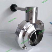 Gambar Butterfly valve sanitary SS316 dia 4"inch / Food grade SS 316L dari MK DAMAI undefined 1 Tokopedia