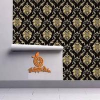 Gambar Wallpaper Stiker Dinding motif batik gold hitam 10m x 45 cm dari Gallery wallpaper undefined 1 Tokopedia