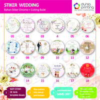 Gambar Cetak Stiker Wedding Pernikahan Sovenir Custom - 03, 5cm dari duniaprinting.id undefined 3 Tokopedia