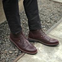 Gambar Sepatu Boots Pria Kulit Asli Spatu Boot Casual Fashion Classic Elegan - Cokelat, 45 dari Alpha Man Indonesia undefined 4 Tokopedia