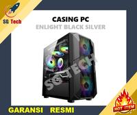 Gambar CASING PC ENLIGHT BLACK SILVER - mATX MESH TEMPERED GLASS GAMING CASE dari sg-tech2025 undefined 1 Tokopedia