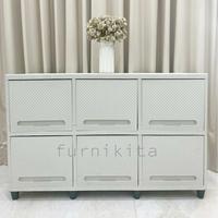 Gambar Furniture GGWPIJ LEMARI PLASTIK TRIPLE CLUB FLIP SUSUN 2 MEJA TV - DOUBLE 2 YELLOW dari ggwpij undefined 1 Tokopedia