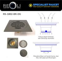 Gambar Floor Drain Reoli RS-1802-BR-DG Dark Grey / Saringan Kamar Mandi dari Toserba Bangunan Ideal undefined 2 Tokopedia
