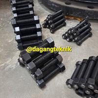 Gambar Stud Bolt and Nut 5/8 x 4 1/2 inch B72H Baja Hitam dari dagangteknik undefined 1 Tokopedia