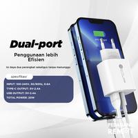 Gambar PR Kepala Charger PD Quick Charging 3.0 Type C + USB 20W Fast Charge dari Pedagang Remote_NEW undefined 4 Tokopedia