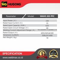 Gambar MESIN LAS HUGONG WAVE 203 PFC III AC DC MESINLAS TIG & MMA WELDER GTAW dari Foreo Indonesia undefined 2 Tokopedia