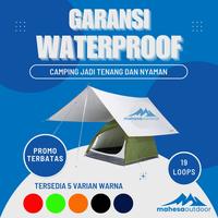 Gambar Flysheet 3X3 Mahesa Outdoor Waterproof Tarp tent Atap Tenda Bushcraft - PARASUT SILVER, Merah dari Mahesaoutdoor undefined 1 Tokopedia