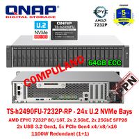 Gambar QNAP NAS TDS-h2490FU 7232P 64G 2U - AMD EPYC 7232P, 24x U2 NVMe, 25GbE dari PT. Compuland Global Sukses undefined 1 Tokopedia