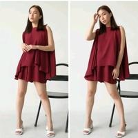 Gambar Fina Batwing Loose Set Setelan Celana Pendek Wanita Outfit Pantai - brick dari indopattern undefined 2 Tokopedia