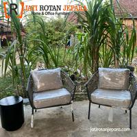 Gambar Kursi Teras Tali santai, kursi teras sigle dari Jati Rotan Jepara undefined 3 Tokopedia