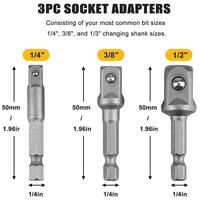 Gambar JLD Adaptor socket impact driver 3pcs / Adapter kunci sock hex shank dari JLD.Tools undefined 2 Tokopedia