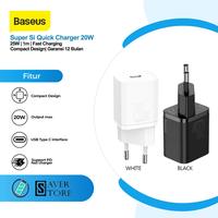 Gambar Kepala Charger Baseus Super Si Quick 20W USB Type C to PD Iphone fast - Putih, Charger saja dari SAVER STORE undefined 1 Tokopedia