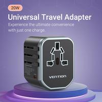 Gambar Vention Travel Adaptor Universal USB Adapter Fast Charger AC Plug - FJG - GaN 120W dari Inprotek undefined 2 Tokopedia