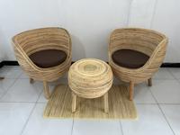 Gambar 1 Set Kursi Tamu Rotan Cirebon Unik Estetik - 2 Kursi + 1 Meja dari Pi Factory undefined 3 Tokopedia