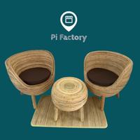Gambar 1 Set Kursi Tamu Rotan Cirebon Unik Estetik - 2 Kursi + 1 Meja dari Pi Factory undefined 1 Tokopedia