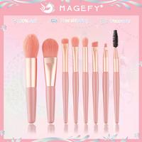 Gambar MAGEFY Kuas Make Up Set 8 PcsSet Eyeshadow Bibir Alis Sisir Powder Fou - Pink/8pcs dari Alhena galeri undefined 1 Tokopedia