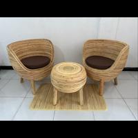 Gambar 1 Set Kursi Tamu Rotan Cirebon Unik Estetik - 2 Kursi + 1 Meja dari Pi Factory undefined 2 Tokopedia