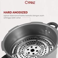 Gambar CYPRUZ : PANCI PRESTO SERBA GUNA HARD ANODIZED PRESSURE COOKER 4 LITER - PC 0412 (12LT) dari HOKKI HOUSEWARE undefined 3 Tokopedia