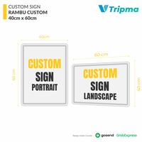 Gambar Rambu / Sign Custom Ukuran 40cm x 60cm - Plat Alumunium - Akrilik 3mm dari Tripmasign undefined 1 Tokopedia