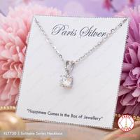 Gambar Kalung Liontin Solitaire Perak Asli Silver 925 Lapis Emas Putih Wanita - Liontinnya Saja dari Paris Silver Indonesia undefined 4 Tokopedia
