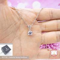 Gambar Kalung Liontin Solitaire Perak Asli Silver 925 Lapis Emas Putih Wanita - Liontinnya Saja dari Paris Silver Indonesia undefined 5 Tokopedia