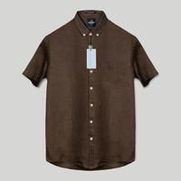 Gambar Peternation kemeja kerah basic pure linen brown regular fit Casual Pria Formal - S dari PETERNATION undefined 1 Tokopedia