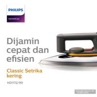Gambar Setrika Philips HD 1172 Dry Iron Classic HD1172 Gosokan - 350 Watt dari Cahaya Terang Electric undefined 3 Tokopedia