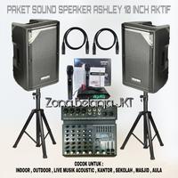 Gambar PAKET SOUND SYSTEM SPEAKER ASHLEY AKTIF 10 INCH MIXER ASHLEY ORIGINAL dari new sound undefined 1 Tokopedia