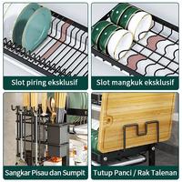 Gambar Chosmo mall rak piring rak piring dapur rak penyimpanan piring susun - Hitam(2) dari Chosmos vivi undefined 5 Tokopedia