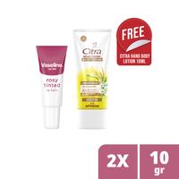 Gambar Vaseline Lip Balm Rosy Tinted 10G + Citra Body Lotion 10Ml dari Unilever Mall Official undefined 1 Tokopedia