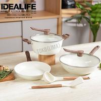 Gambar Panci Set IDEALIFE IL 22B 7pcs Frypan Casserole Wok IL 22 B Granite - PACKING EXTRA dari Toko Lima_NEW undefined 1 Tokopedia