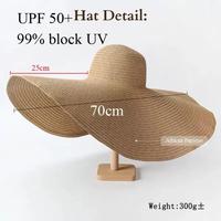 Gambar Topi Pantai Jerami Super Extra Lebar Import Topi Summer Hat - Beige dari JF Hat Collection undefined 5 Tokopedia