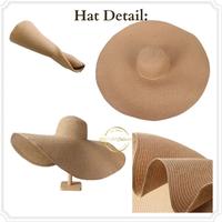 Gambar Topi Pantai Jerami Super Extra Lebar Import Topi Summer Hat - Beige dari JF Hat Collection undefined 4 Tokopedia